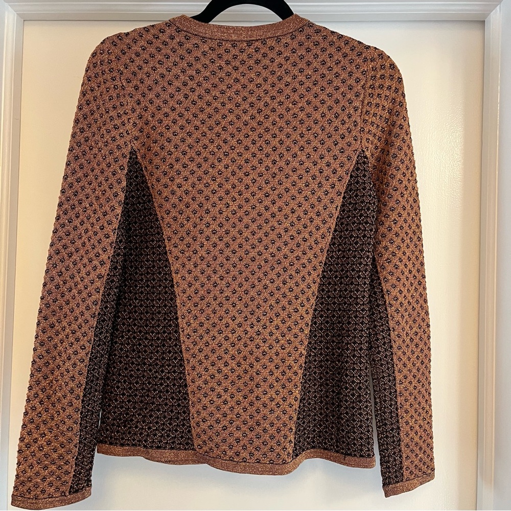 Rag & Bone - Amanda Metallic Crewneck Sweater - copper/brown/black - size M - Picture 5 of 9